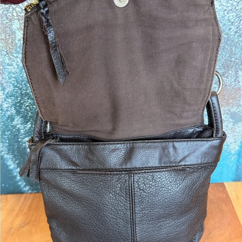 The Sak 2010’s “Deena Flap” Shoulder bag in chocolate brown